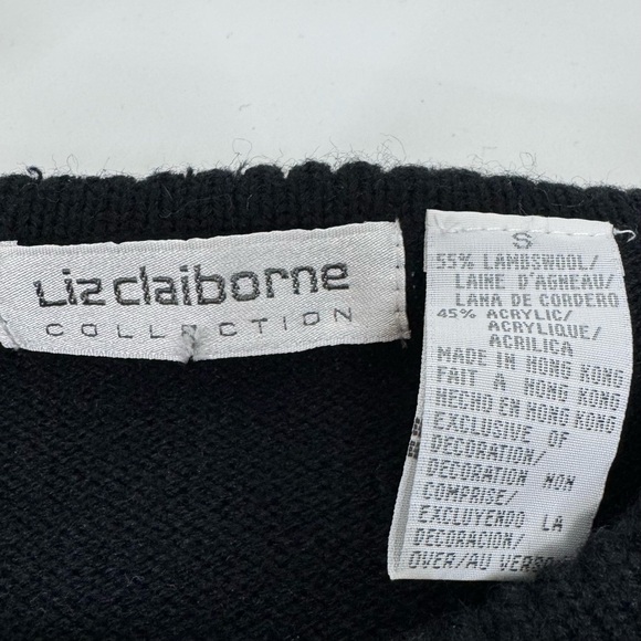 Vintage Liz Claiborne Collection Lambswool Blend Wimsy Iridescent Beaded Sweater - Picture 13 of 16